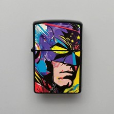 İberk Pop Art Captain America - Benzinli Siyah Çakmak