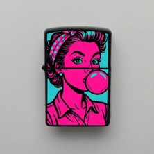 İberk Pop Art Woman - Benzinli Siyah Çakmak