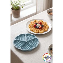 Vivenda Kalp Desenli Silikon Waffle Kalıbı 5 Bölmeli Yapışmaz Kolay Çıkan Esnek Fırına Uygun 18 cm