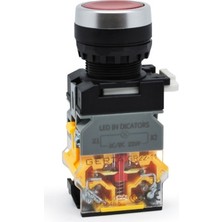 GR22-3711-R2 Kırmızı Stop 220V Kalıcı Buton – 5'li Paket