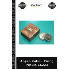 Carlburn Özel Üretim Dekoratif Hediyelik Koleksiyon Antika Tasarım Ahşap Kutulu Pirinç Pusula 16223