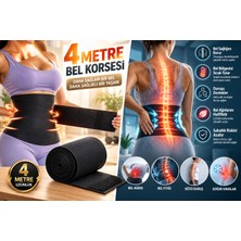 Seburam Collection 4 Metre Bel Korsesi Waist Trainer Bele Dolamalı Göbek Korsesi Bel Destek Toparlayıcı Sıkılaştırıcı Incelten Kum Saati Vücut Şekillendirici Kadın Erkek Esnek Ayarlanabilir Korse