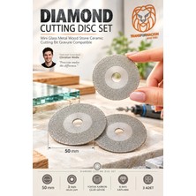 Creatividad Solutions 3'lü Elmas Kesici Disk Seti 50 mm Mini Cam Metal Ahşap Taş Seramik Kesme Ucu Gravür Uyumlu 723641