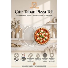 Creatividad Solutions Pizza Teli 2'li Set 36 cm Çıtır Taban Hamur Pişirme Izgarası Gözenekli Fırın Tepsisi Lahmacun Lavaş Pide Pişirme Ekranı Çok Amaçlı Süzme Izgarası Profesyonel 6061 Alüminyum  723398