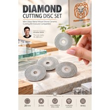 Creatividad Solutions 4lü Elmas Kesici Disk Seti 20MM Mini Cam Metal Ahşap Taş Seramik Kesme Ucu Gravür Uyumlu 723637
