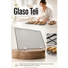 Creatividad Solutions Glaso Teli 40X25 cm - Paslanmaz  Yapışmaz Siyah Fırın ve Kek Soğutma Standı, Çikolata Izgarası, Çıtır Kurabiye ve Pasta Dinlendirme Aparatı, 1.1 cm Ayaklı 723433