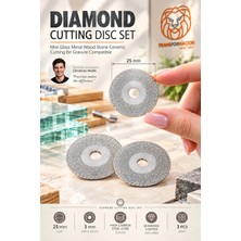 Creatividad Solutions 3'lü  Elmas Kesici Disk Seti 25MM Mini Cam Metal Ahşap Taş Seramik Kesme Ucu Gravür Uyumlu 723638