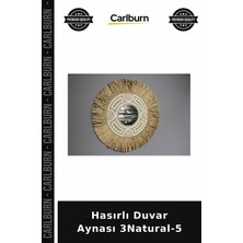 Carlburn Özel Üretim Dekoratif Hasır Salon Antre Ev Aksesuarı Hasırlı Duvar Aynası 3natural-5