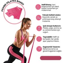 Mınamor Pembe Pilates Bandı Orta Sert 120 x 15 cm Egzersiz Direnç Lastiği (Uç Kısmı Açık)