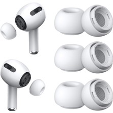 Universal [3 Çift] Yedek Kulaklık Uçları - Airpods Pro 1. ve 2. Nesil Ile Uyumlu, Gürültü Azaltma Delikli, Airpods Pro Için Silikon Kulaklık Uçları, Taşınabilir Saklama Kutusu ve Şarj Kasesine Uygun (Orta)