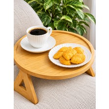 Hazar Bambu Koltuk Yanı Yuvarlak Tepsi (24 Cm)