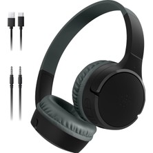Universal Soundform Mini Çocuk Kablosuz Kulaklık (Siyah) – Dahili Mikrofon, 30 Saat Çalma, Eğlenceli Çıkartmalar, Iphone, iPad ve Galaxy Uyumlu