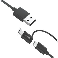 Universal 2'si 1 Arada Type-C Micro USB Şarj ve Data Kablosu 1.2 Metre