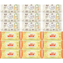Fibril Islak Havlu Bebek Mendil 90 Yaprak Zeytinyağlı & Bebek (Karma 18 Li Set) 1620 Yaprak