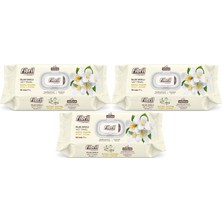 Fibril Islak Havlu Mendil 90 Yaprak Gizemli Yasemin Plastik Kapaklı (3 Lü Set) 270 Yaprak