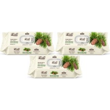 Fibril Islak Havlu Mendil 90 Yaprak Mistik Sedir Ağacı Plastik Kapaklı (3 Lü Set) 270 Yaprak
