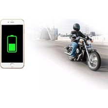 Universal USB Çıkışlı Sigortalı Motosiklet Gidon USB Şarj Aleti, 2V Motosiklet Bisiklete Binme CD-3109 USB Koruma Tıpalı Motosiklet USB Şarj Cihazı Siyah