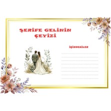 The Bıggest Impact 20 Adet Kişiye Özel Gelin Çeyizi Koli Etiketi Yapışkanlı Sticker A4 – Kutu, Bohça, Koli Etiketi