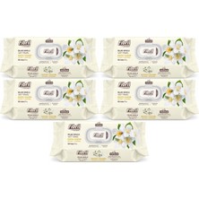 Fibril Islak Havlu Mendil 90 Yaprak Gizemli Yasemin Plastik Kapaklı (5 Li Set) 450 Yaprak
