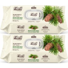Fibril Islak Havlu Mendil 90 Yaprak Mistik Sedir Ağacı Plastik Kapaklı (2 Li Set) 180 Yaprak