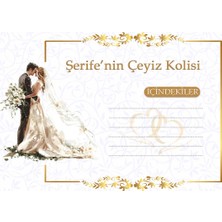 The Bıggest Impact 10 Adet Kişiye Özel Tasarımlı Gelin Çeyizi Koli Etiketi Sticker A4 – Renkli Kutu, Bohça, Koli Etiketi