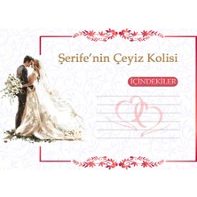 The Bıggest Impact 10 Adet Kişiye Özel Gelin Çeyizi Koli Etiketi Sticker A4 – Renkli Kutu, Bohça, Koli Etiketi