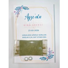 The Bıggest Impact 72 Adet Soft Pembe Botanik Desenli Inci Küpeli Stick Kına - Kişiye Özel Düğün ve Kına Kutlaması Hediyeliği