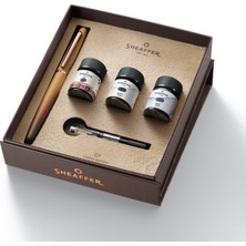 SHEAFFER9428S-0 Vfm Serisi Dolmakalem (M) Kahve + 3 Mürekkep Şişesi Set ( 10ML ) ( Siyah - Mavi - Kahve Kokulu Kahverengi Mürekkep )