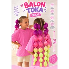Rhea & Co. Balon Toka 50 cm – 7 Boğumlu Renkli Kız Çocuk Saç Tokası (2 Adet)