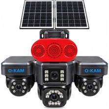 O-kam Ok S-341 4 Lensli Çift Güneş Panelli Güvenlik Kamerası