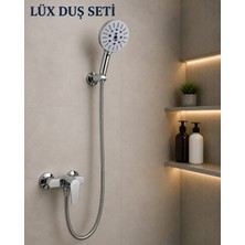 Maison Luré Mor Duş Başlığı Uzun Spiral Hortum Sabitleme Aparatlı Duş Seti Duş Sistemi