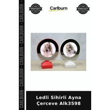 Carlburn Özel Üretim Işıklı Dekoratif Hediye Masaüstü Modern Ledli Sihirli Ayna Çerceve ALK3598
