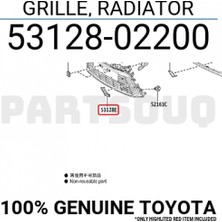TŞT Toyota Corolla Hatchback 2020-2022 Ön Tampon Panjuru Siyah (Çeki Demiri Kapaklı)(Tw) (Oem No (5311212420))