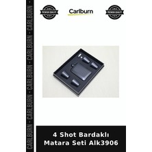 Carlburn Özel Üretim Hediye Kamp Seyahat Erkek Aksesuar Metal 4 Shot Bardaklı Matara Seti ALK3906
