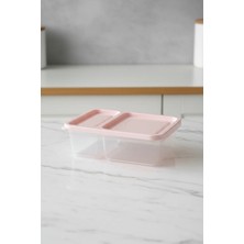 2 Bölmeli Saklama Kabı 850 ml | Kapaklı Kahvaltılık ve Gıda Saklama Kabı | Buzdolabı Düzenleyici | Peynir ve Zeytin Saklama Kabı