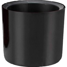 Mimoza 14CM Siyah 1,5 Litre Mini Boy Kaktüs Sukulent Saksısı Süzgeçli Minik Parlak Saksı 14 cm