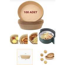 100 Adet Yuvarlak Model Airfryer Pişirme Kağıdı Hijyenik Yağlı Kağıt Havalı Fritöz Pişirme Kağıdı