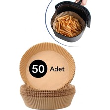 50 Adet Air Fryer Pişirme Kağıdı - Yağ Geçirmez Yapışmaz Hava Fritöz Kağıdı