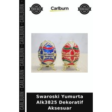 Carlburn Özel Üretim Dekoratif Hediyelik Kristal Koleksiyon Aksesuar Swaroski Yumurta ALK3825