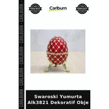 Carlburn Özel Üretim Dekoratif Hediyelik Şık Salon Vitrin Swaroski Yumurta ALK3821