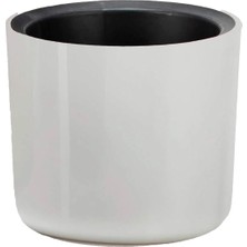 Mimoza 7cm Beyaz 0,2 Litre Mini Boy Kaktüs Sukulent Saksısı Süzgeçli Minik Parlak Saksı 7 cm