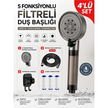 Maison Luré 5 Fonksiyonlu Filtreli Duş Başlığı Mat Antrasit Gri Duş Sistemi