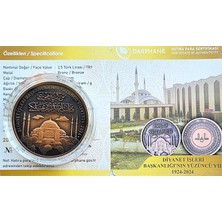 3Alp Koleksiyon Diyanet Işleri Başkanlığı'nın 100. Yılı 2024, Darphane Hatıra Bronz Para .sertifikalı