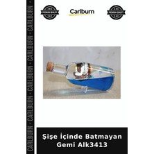 Carlburn Özel Üretim Dekoratif Masaüstü Hediyelik Figür Şişe Içinde Batmayan Gemi ALK3413