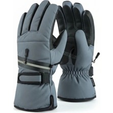 Mustran XL Geniş Kalıp Fermuarlı İçi Kalın Kürklü Kışlık Kar Kayak Motosiklet Outdoor Eldiven