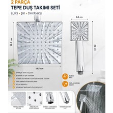Maison Luré Tek Fonksiyonlu Kare Duş Başlığı Set Duş Sistemi