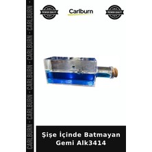 Carlburn Özel Üretim Dekoratif Masaüstü Hediye Süs Koleksiyon Şişe Içinde Batmayan Gemi ALK3414