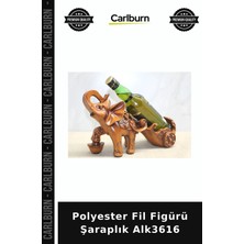 Carlburn Özel Üretim Dekoratif Salon Aksesuar Hediye Ev Dekorasyonu Polyester Fil Figürü Şaraplık ALK3616