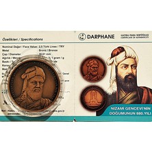 3Alp Koleksiyon Nizami Gencevi'nin Doğumunun 880.YILI 2021, Darphane Hatıra Bronz Para, Sertifikalı