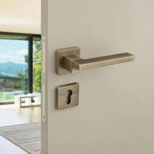Elovias System Step Rozetli Antik Sarı Kapı Kolu (HA260RO11 ABM)